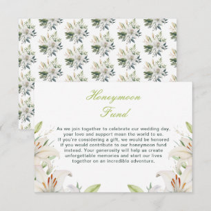 White Lily Flowers Wedding Enclosure Card