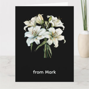 White Lily for sympathy and condolence Card