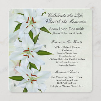 White Lily Funeral Announcements