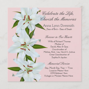 White Lily Funeral Announcements