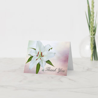 White Lily Funeral Thank You Cards