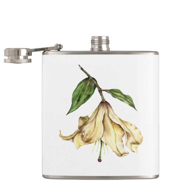 White Lily Hip Flask (Opened)