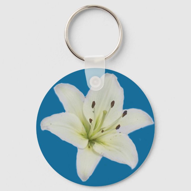 White Lily Keychain (Front)