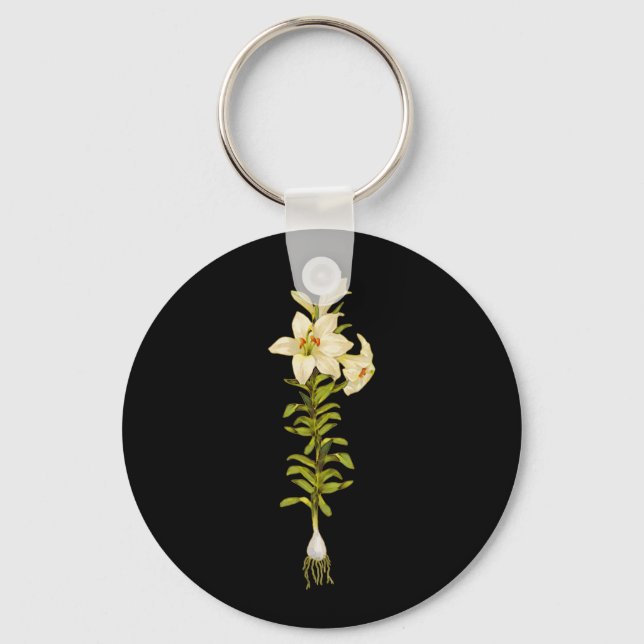 White Lily Keychain (Front)