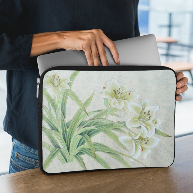 White Lily Laptop Sleeve (Creator Uploaded)