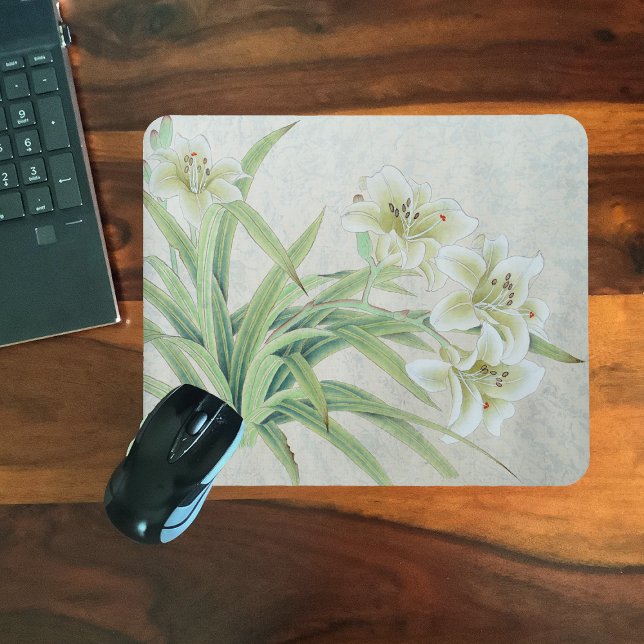 White Lily Mouse Pad (Creator Uploaded)