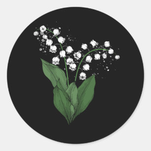White Lily Of The Valley Spring Flower Watercolor  Classic Round Sticker