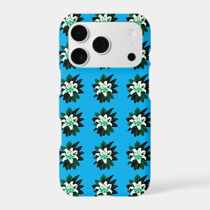 White Lily Serenity ✨ Blue Botanical Elegance