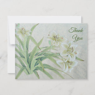 White Lily Thank You Card