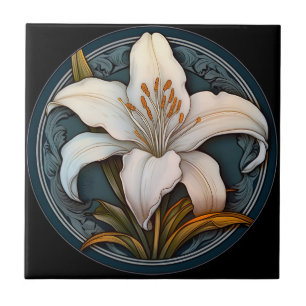 White Lily  Tile