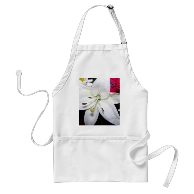 White lily up close standard apron (Front)