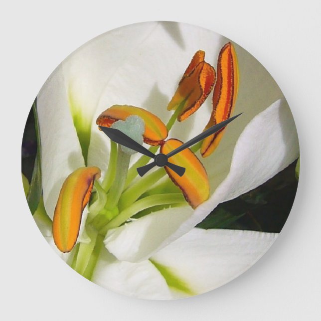 White Lily Wall Clock (Front)