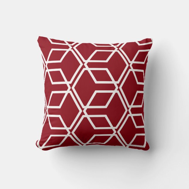 White Line Block Pattern Throw Pillow (Front)
