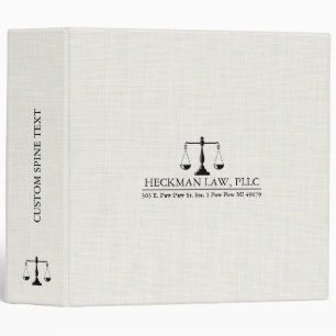 White Line Texture Justice Logo Binder