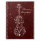 White Line Violin on Red Spiral Notebook