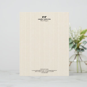 White Linen Burlap Grey Typography Letterhead