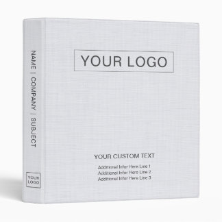 White Linen Cloth Custom Business Logo Promotional Binder