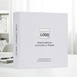 White Linen Fabric Texture Simple Custom Logo Binder<br><div class="desc">White Linen Fabric Texture Simple Custom Logo</div>