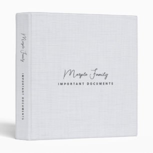 White Linen Fabric Texture Simple Family Book Binder