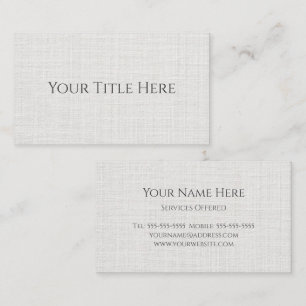 White Linen Simple Modern Classic Business Card