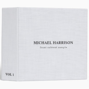 White Linen Textile Simple Elegant Professional Binder