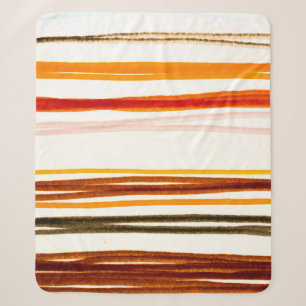 White Lines Pattern. Geometric Stripes Ink Drawing Sherpa Blanket