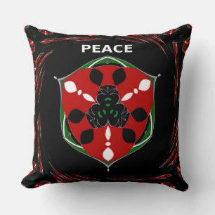 White lining peace throw pillow
