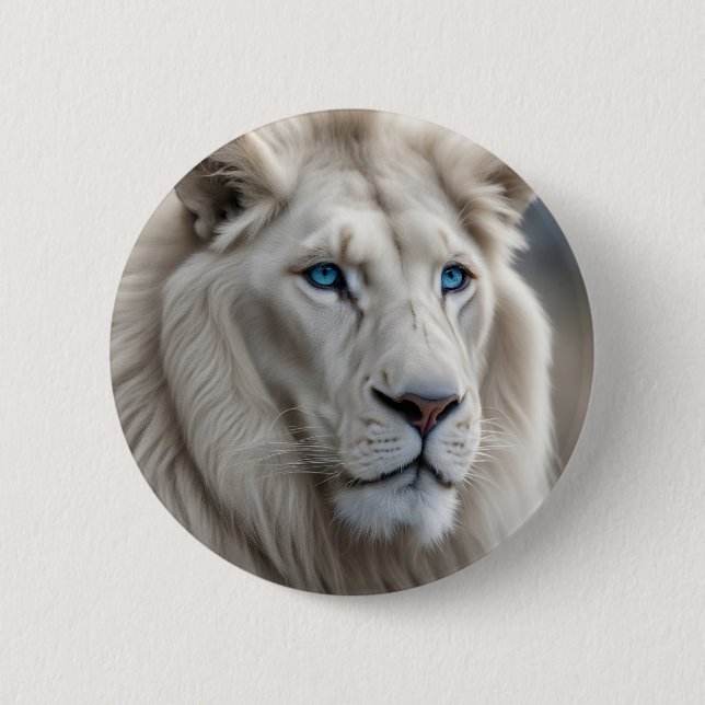 White Lion 2 Inch Round Button (Front)