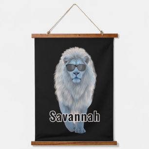 White lion hanging tapestry
