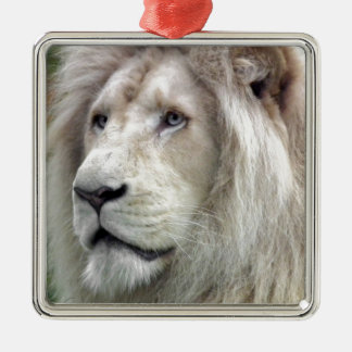 White lion metal ornament