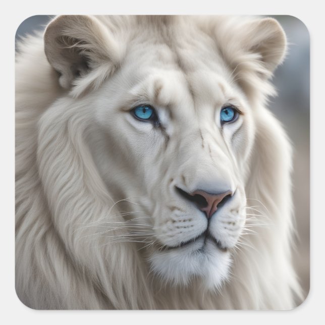 White Lion Square Sticker (Front)