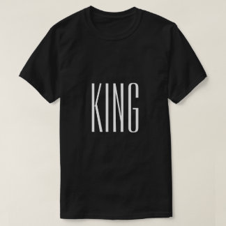 White Lion Text Black T-shirt