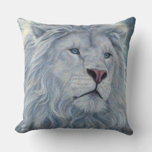 White Lion Throw Pillow