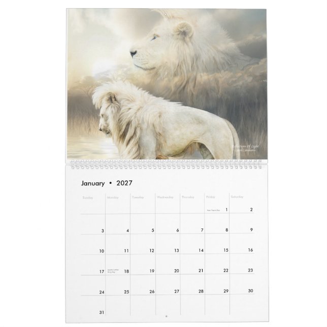 White Lions Art Calendar 2015 (Jan 2027)