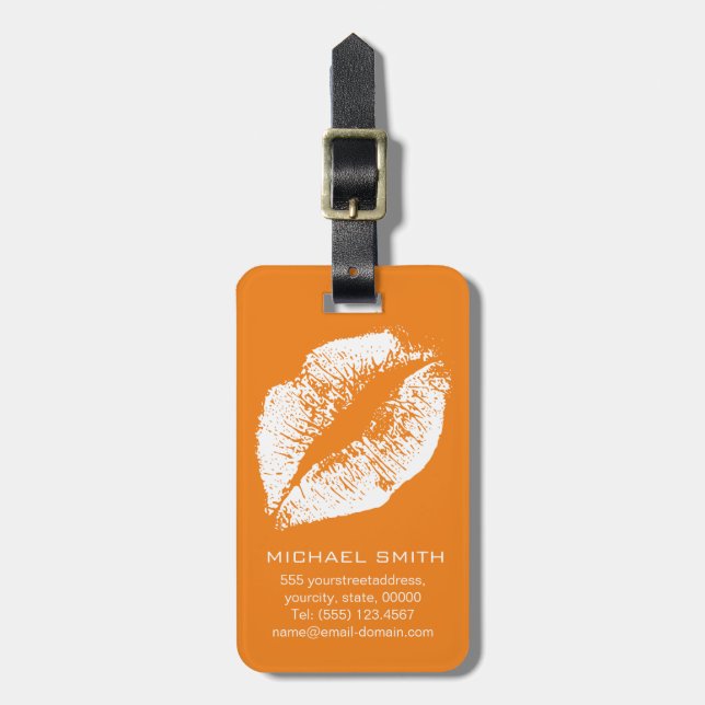 White Lips #11 Luggage Tag (Front Vertical)