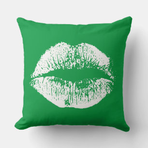 White Lips #13 Throw Pillow