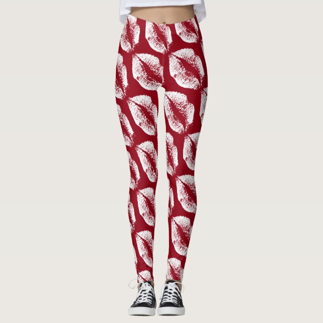 White Lips Modern Auburn Leggings (Front)