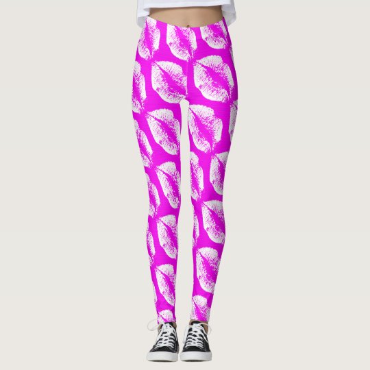 White Lips Modern Fuchsia Leggings