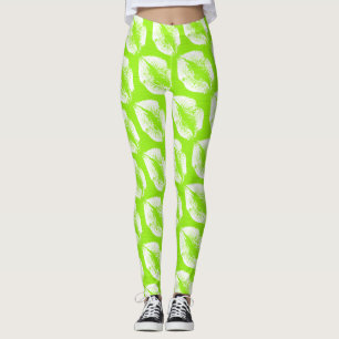 White Lips Modern Lime Leggings