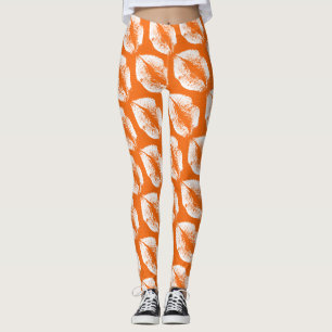 White Lips Modern Orange Leggings