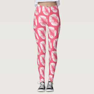 White Lips Modern Pink Leggings