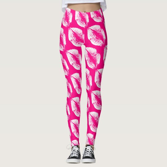 White Lips Modern Rose Leggings