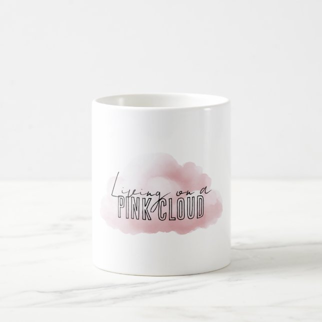 White Living On A Pink Cloud Coffee Mug (Center)