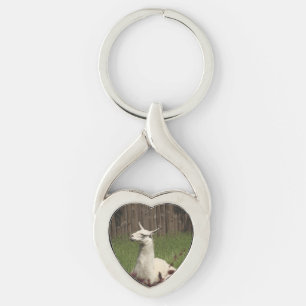 White Llama Keychain