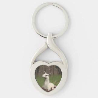 White Llama Keychain