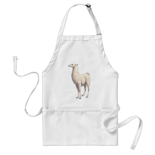 White Llama Standard Apron (Front)