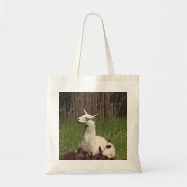 White Llama Tote Bag (Front)