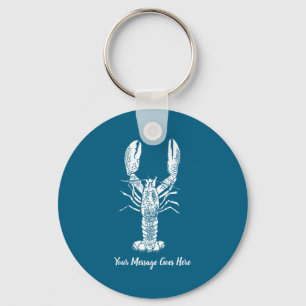White Lobster Graphic Message _1 Keychain