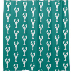 White Lobster on Turquoise / Teal