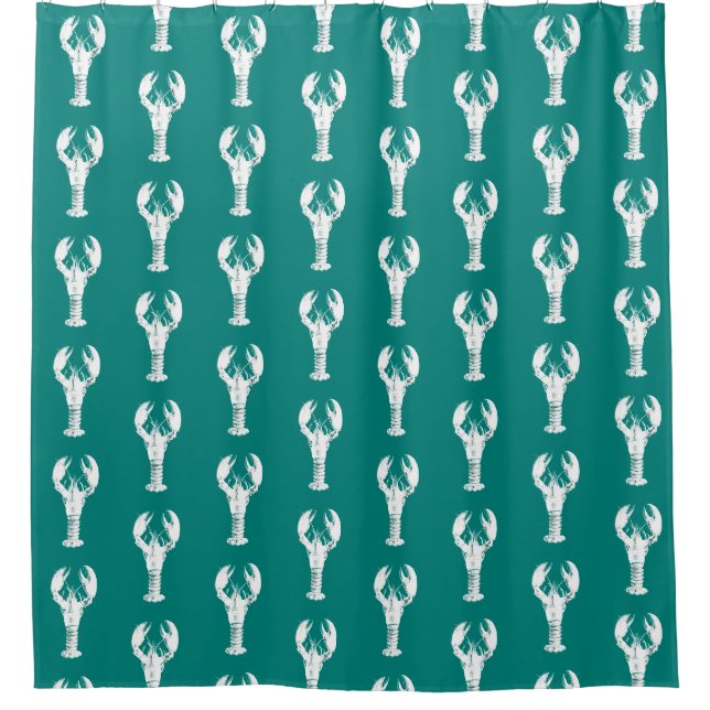 White Lobster on Turquoise / Teal (Front)